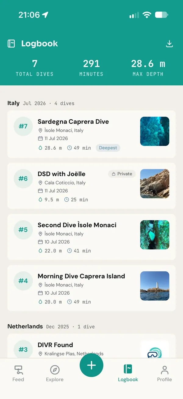The DIVR logbook